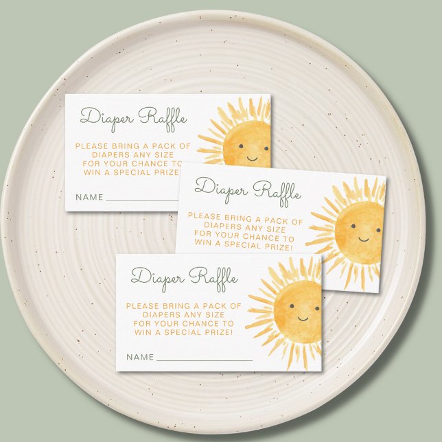 Sun Diaper Raffle Baby Shower Enclosure Card (Creator Uploaded)