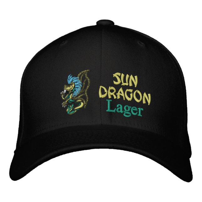 Sun Dragon, Lager Embroidered Hat (Front)