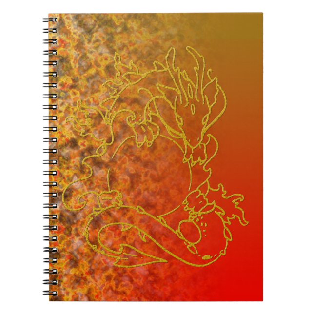 Sun Dragon (Line) Spiral Notebook (Front)