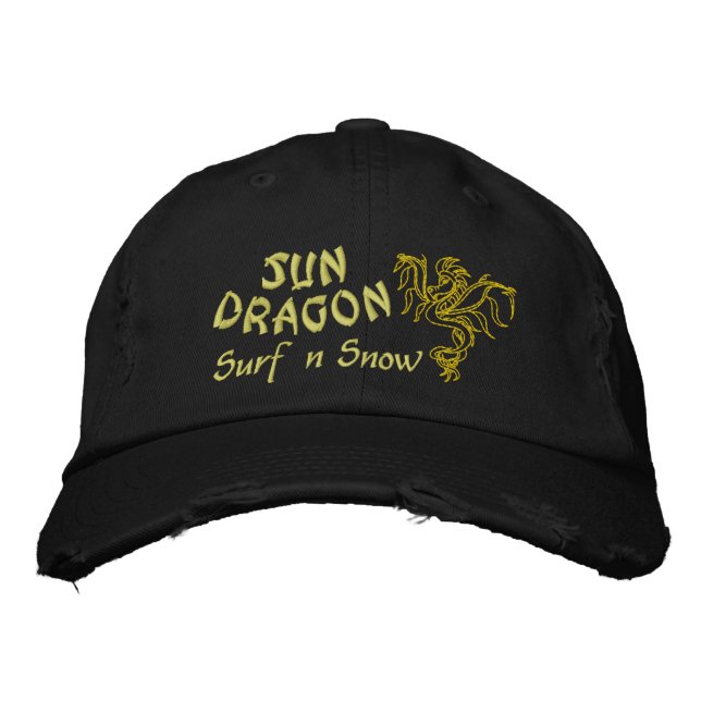 Sun Dragon  Surf and Snow Embroidered Hat (Front)