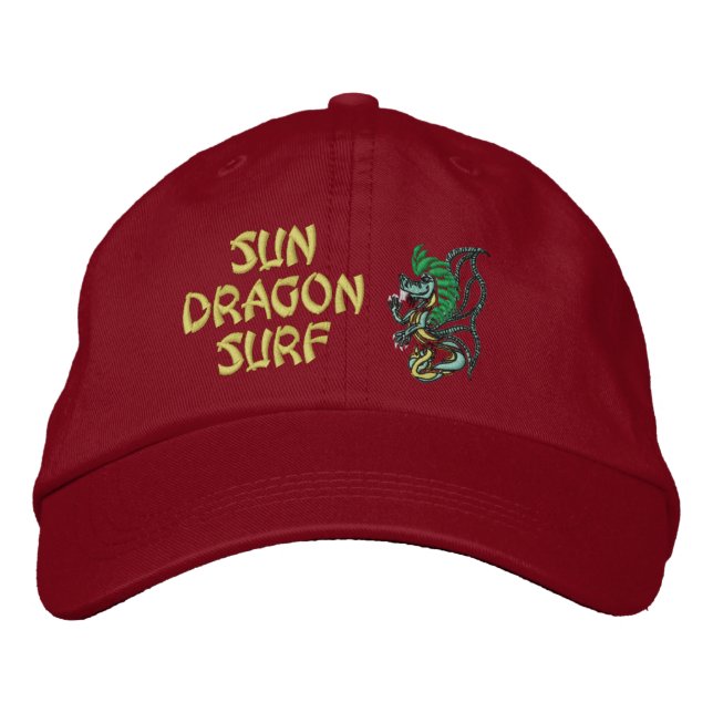 Sun Dragon Surf Embroidered Hat (Front)