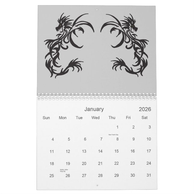 Sun Dragons Calendar (Jan 2026)
