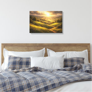 Sun-Drenched Golden Valley Canvas Print