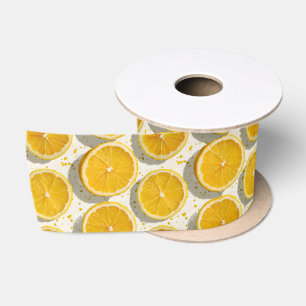Sun-Drenched Orange Slice Pattern Satin Ribbon