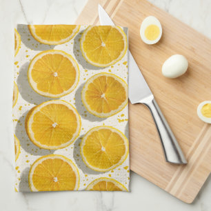 Sun-Drenched Orange Slice Pattern Tea Towel