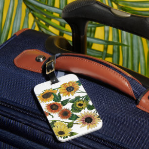 Sun Drenched Sunflower Artistic Floral Luggage Tag
