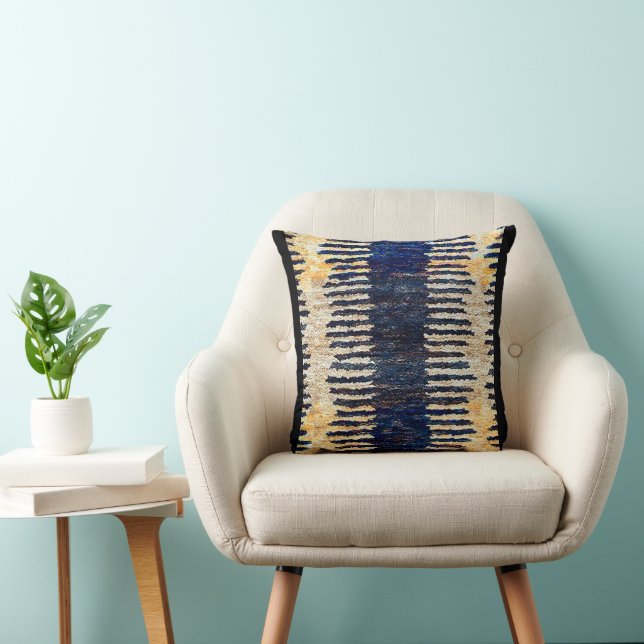 Sun‑Dried Black & Tan Afrocentric Mud Cloth Cushion (Chair)