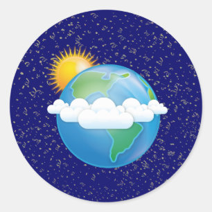 Sun & Earth - Classic Round Sticker
