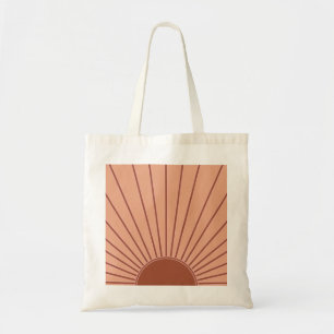 Sun Earth Tones Sunrise Brown Rust Retro Sunshine Tote Bag