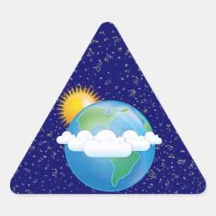 Sun & Earth - Triangle Sticker