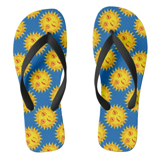 Sun Emoji Print Jandals (Footbed)