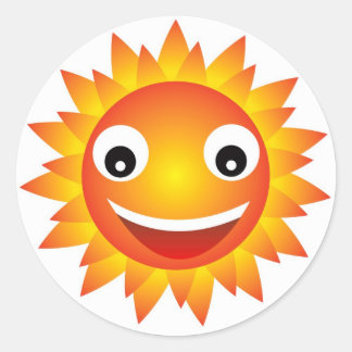 sun emotion classic round sticker
