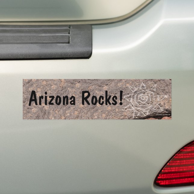 Sun Etched Lava Rock Photograph Custom Bumper Sticker (On Car)