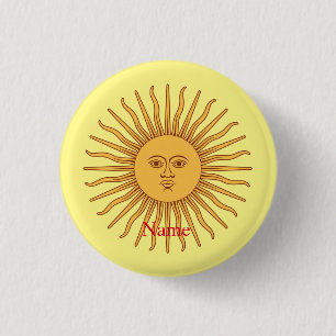 Sun face Art Illustration Thunder_Cove   3 Cm Round Badge