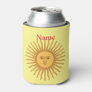 Sun face Art Illustration Thunder_Cove Can Cooler