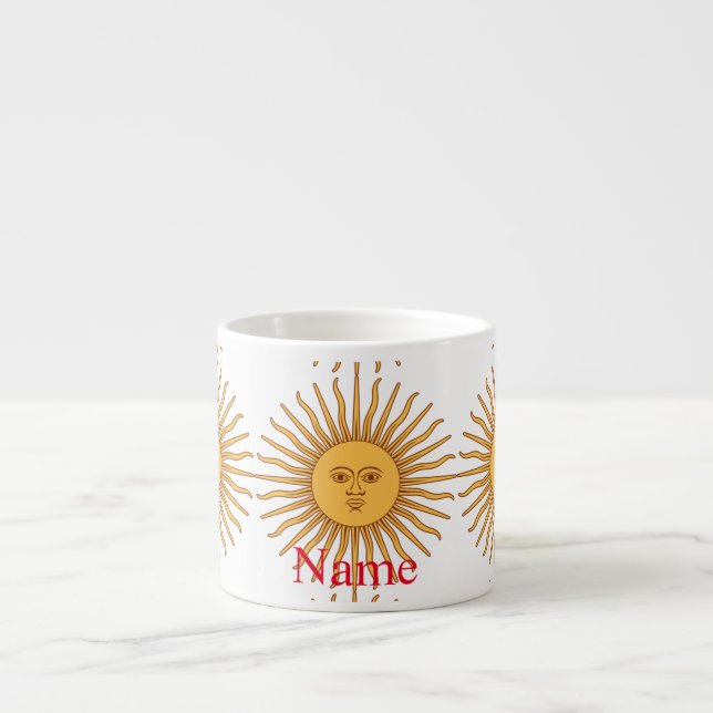 Sun face Art Illustration Thunder_Cove  Espresso Cup (Front)