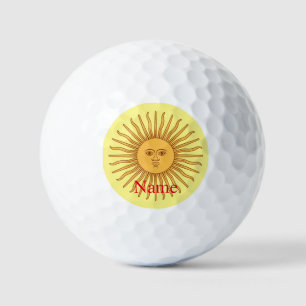 Sun face Art Illustration Thunder_Cove Golf Balls