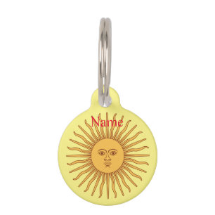 Sun face Art Illustration Thunder_Cove Pet Tag