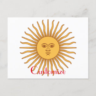 Sun face Art Illustration Thunder_Cove  Postcard