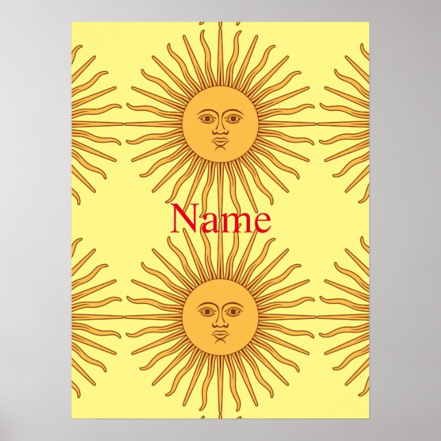 Sun face Art Illustration Thunder_Cove  Poster (Front)