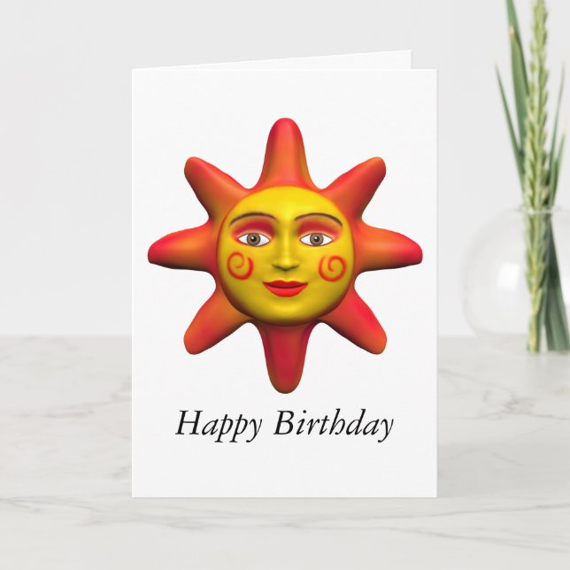 Sun face - Birthday Card (Front)