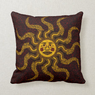 Sun Face Decorative Throw Pillow
