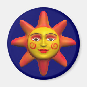Sun face magnet