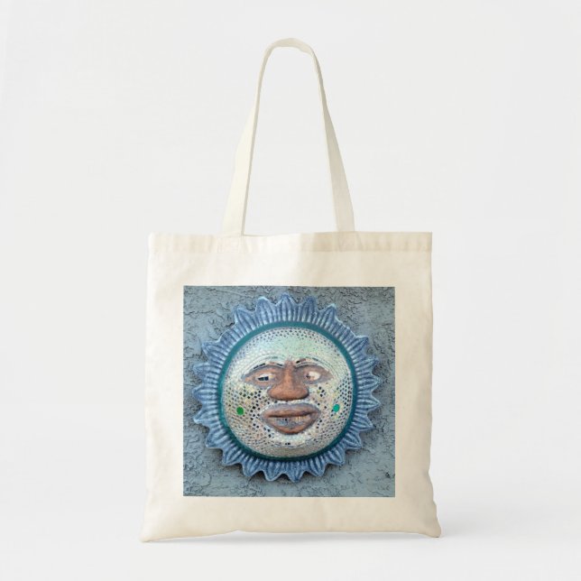 sun face mirror tag tote bag (Front)