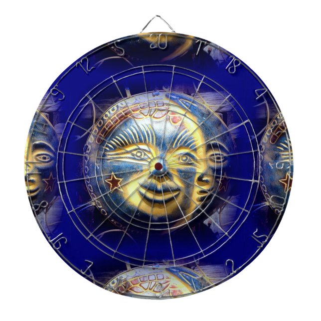 sun face/ moon face dartboard (Front)