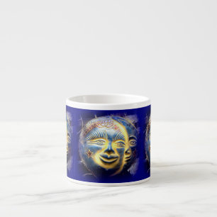 sun face/ moon face espresso mug