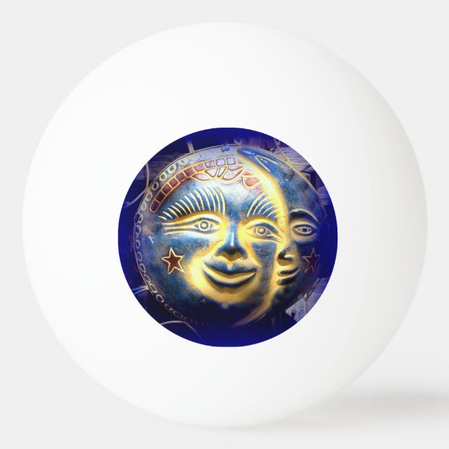 sun face/ moon face ping pong ball (Back)