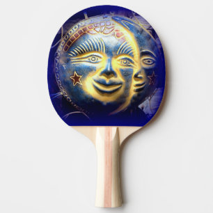 sun face/ moon face ping pong paddle