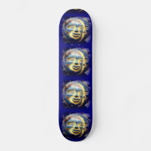 sun face/ moon face skateboard