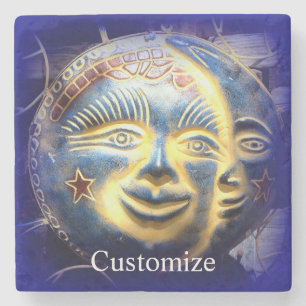 Sun face/ moon face Thunder_Cove Stone Coaster