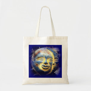sun face/ moon face tote bag
