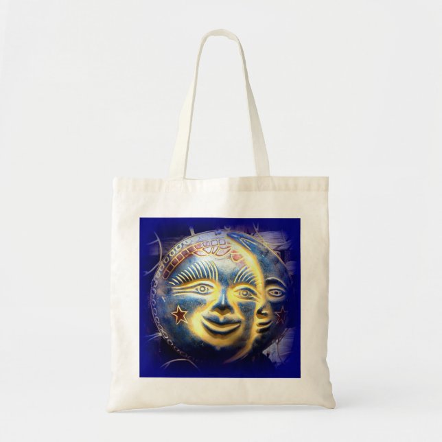 sun face/ moon face tote bag (Front)