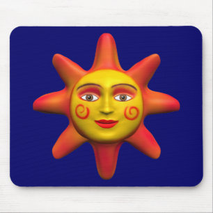 Sun face mouse pad
