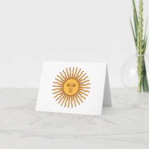 Sun Face Nature Ocean Sol de Mayo Argentina  Card