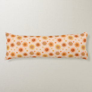 Sun Face Orange Watercolor Illustration Body Cushion