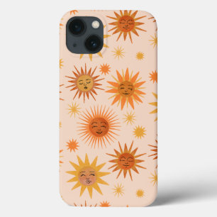 Sun Face Orange Watercolor Illustration iPhone 13 Case
