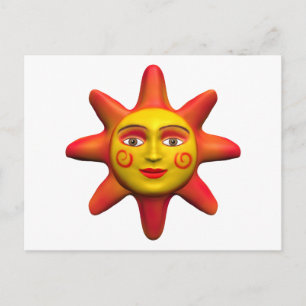 Sun face postcard