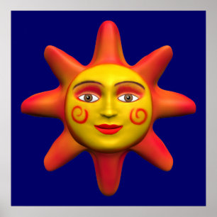 Sun face poster
