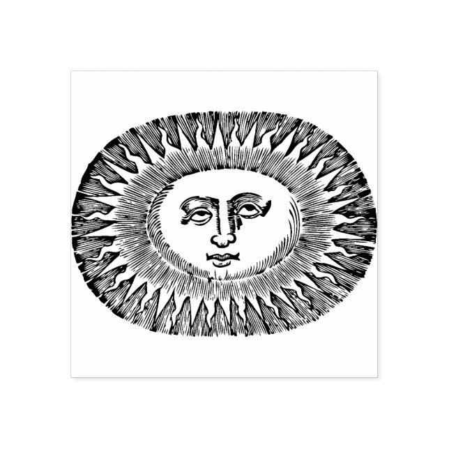 Sun Face Rubber Stamp (Imprint)