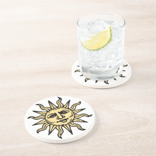 Sun Face Sandstone Coaster