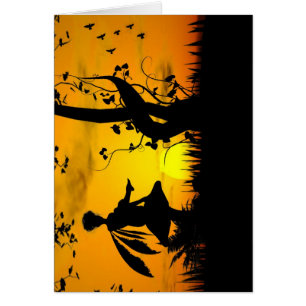 Sun fall fairy card