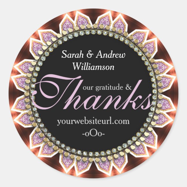 Sun Fire Glow Energy Thanks Stickers (Front)