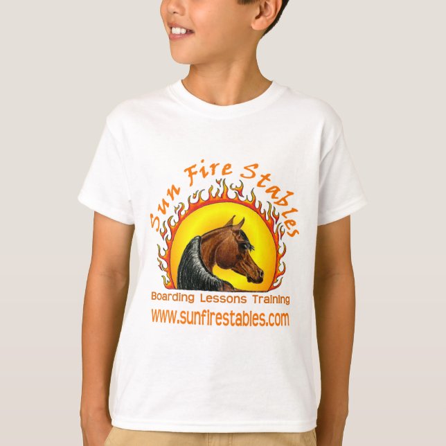 Sun Fire Stables Logo on Front T-Shirt (Front)