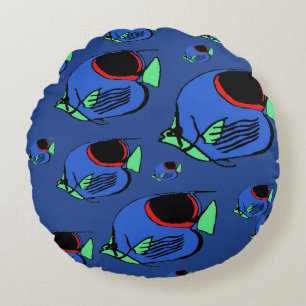 Sun Fish #3 Round Cushion