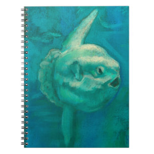 Sun Fish, Mola Mola Ocean Underwater Animals Art Spiral Notebook