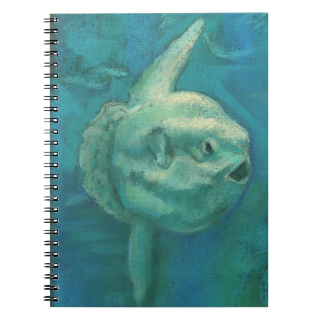 Sun Fish, Mola Mola Ocean Underwater Animals Art Spiral Notebook (Front)